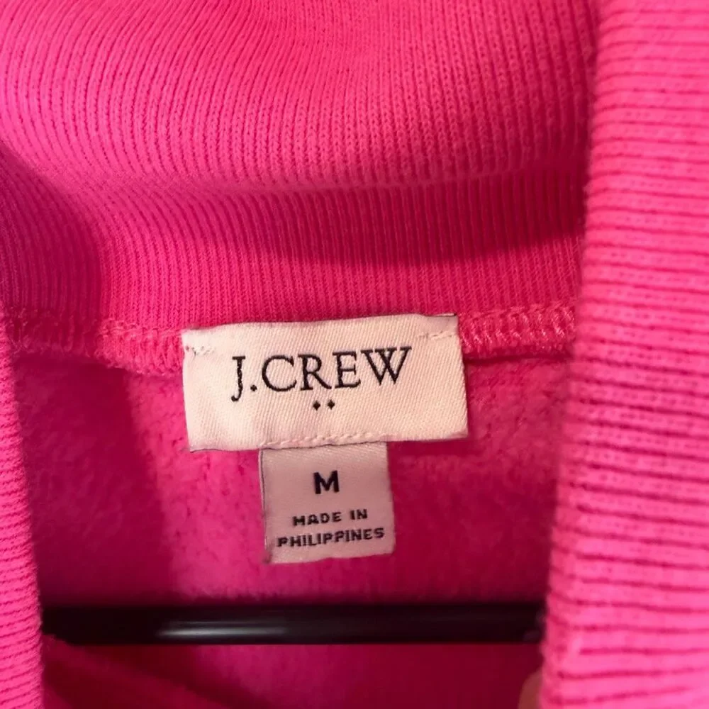 J.Crew‎ Pink Mock Neck Sweater Button Shoulder Pullover Medium Cozy Chic